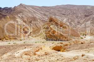 Scenic layered rocks in the desert, Israel
