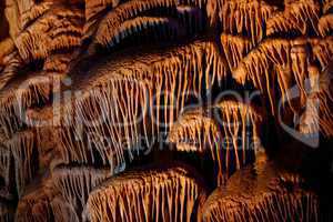 Limestone drapery shapes in Soreq Cave, Israel