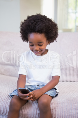 Little boy using a technology