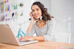 Young businesswoman smiling at the camera