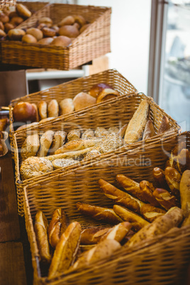 Close up of basket with fresh bread