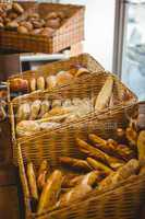 Close up of basket with fresh bread