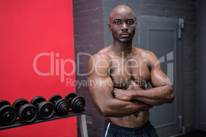 Young Bodybuilder posing in front of the camera