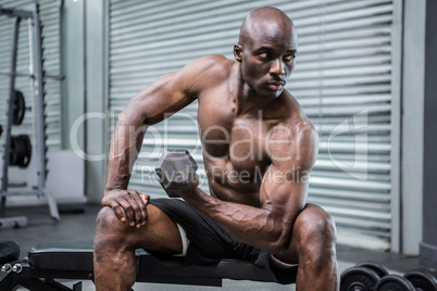 Young Bodybuilder doing weightlifting