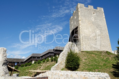 Keep tower of Celje medieval castle in Slovenia