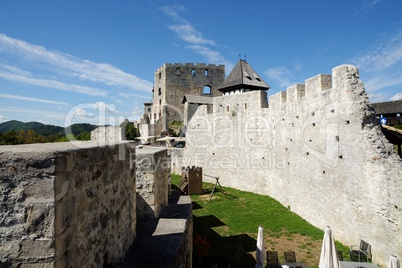 Yard of Celje medieval castle in Slovenia