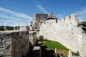 Yard of Celje medieval castle in Slovenia