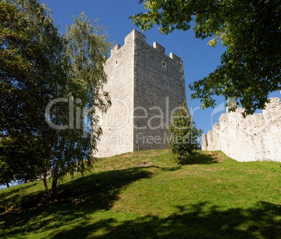 Keep tower of Celje medieval castle in Slovenia