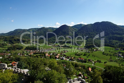 Lasko valley in Slovenia seen from Celje castle