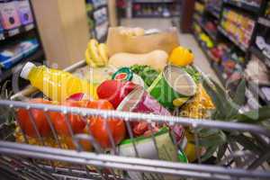 A trolley with healthy food