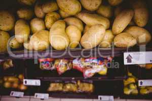 Potato shelf at the supermarket