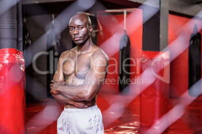 Young Bodybuilder posing in front of the camera