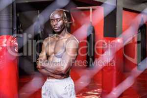 Young Bodybuilder posing in front of the camera