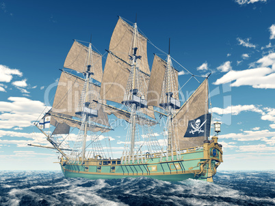 Piratenschiff aus dem 18. Jahrhundert