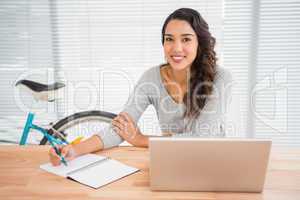 Young businesswoman smiling at the camera