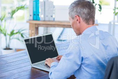 Businessman working with laptop computer