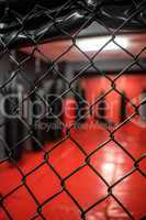 Boxing area behind fence