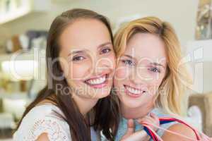 Portrait of happy women smiling at camera
