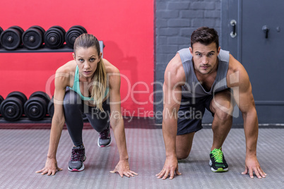 Muscular couple on the starting position