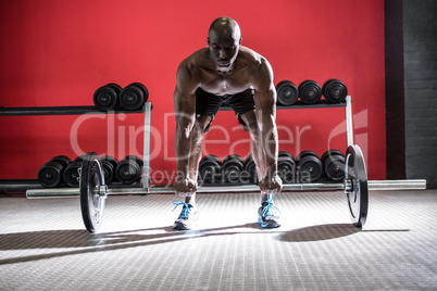 Young Bodybuilder doing weightlifting