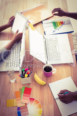 Young business people working at the laptops