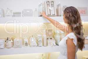 Focused woman browsing products