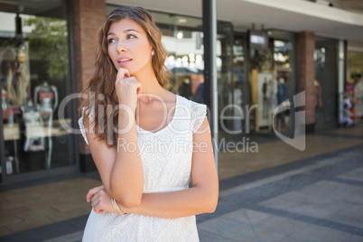 Focused attractive woman