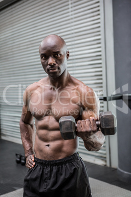 Young Bodybuilder doing weightlifting