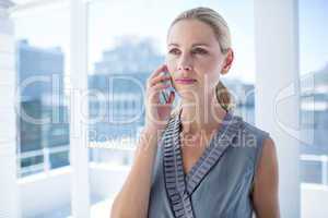 Focused businesswoman on the phone