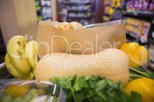 A trolley with healthy food