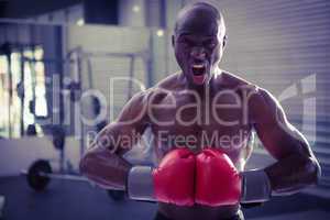 Young Bodybuilder posing in front of the camera