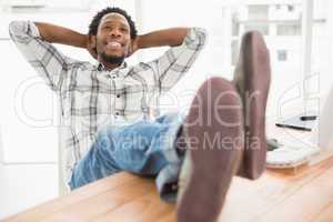 Cheerful businessman relaxing
