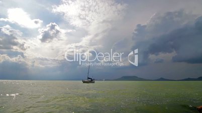 Impressive storm clouds over lake Balaton,Hungary