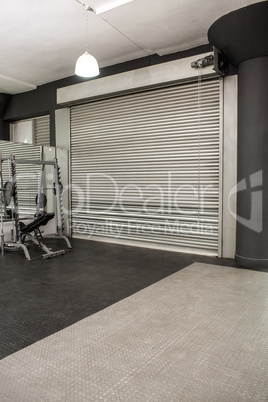 Exercise room with shutters