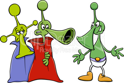 alien characters cartoon illustration