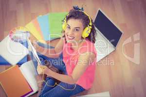 Young creative businesswoman holding a tablet