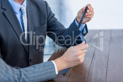 Business people working on tablet computer