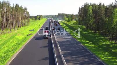 Aerial View of Road Repairs, sunny day
