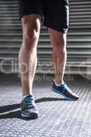 Muscular masculine legs