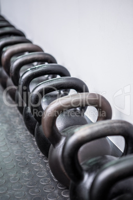 Kettlebells in a row Kettlebells in a row