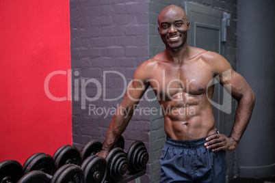 Young Bodybuilder posing in front of the camera