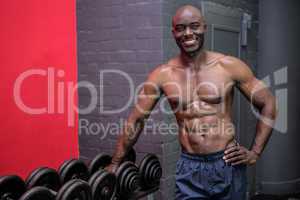 Young Bodybuilder posing in front of the camera