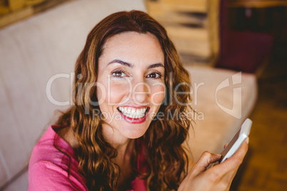 Woman using the phone
