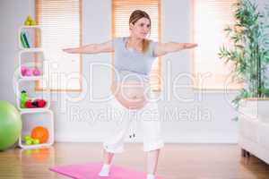 A pregnant woman doing exercise