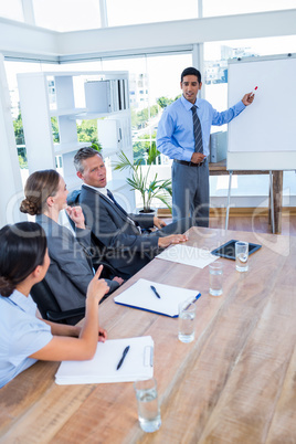 Business people talking during a meeting