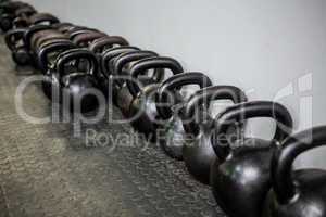 Weights lined at the wall