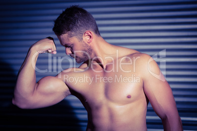 Muscular man posing