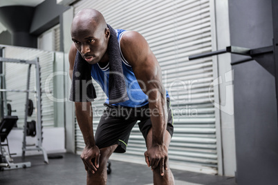 Young Bodybuilder looking exhausted