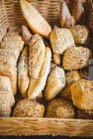 Close up of basket with fresh bread