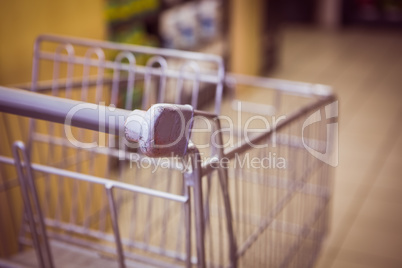 Trolley with product on shelf